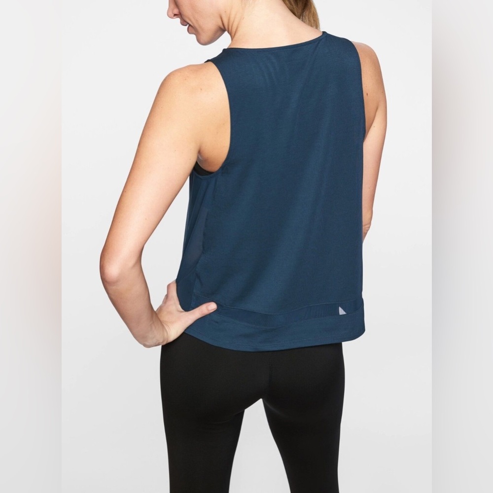 Athleta Essence Blue Mesh Tank - XS
